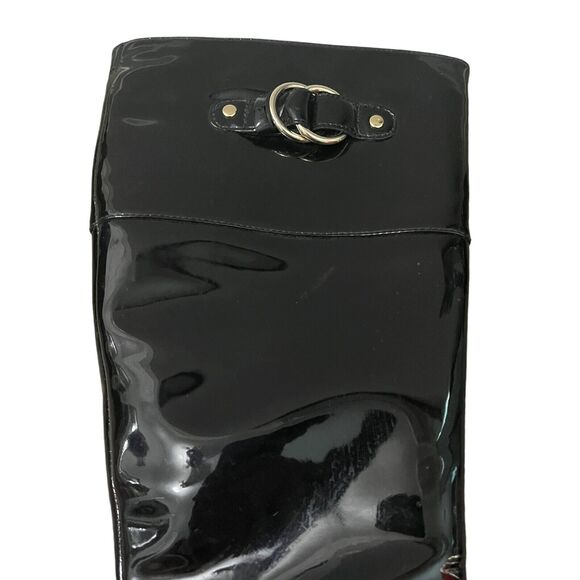 COLE HAAN Boots Women’s 6B Glossy Black Patent Leather Waterproof Tall - Picture 7 of 8